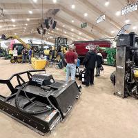 This photo shows the display floor at the 2024 Crossroads of Oklahoma Farm Show