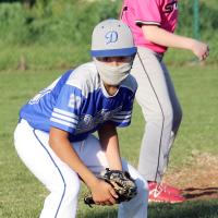 David Velez stares down a base runner
