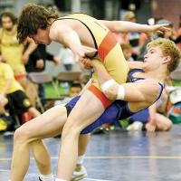 Dailey Jennings competes in the 16-and-under National Duals for Team Oklahoma