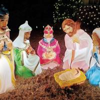 Manger scene in the front yard of the home of Tim and Jalyn Davison