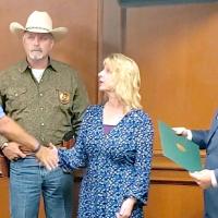 David Lanning accepts condolences and a citation of merit