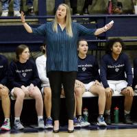 Jennifer Douglas reacts to a non-call