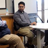 Matt White and Craig McVay visit with Dr. Anas Siddiqui