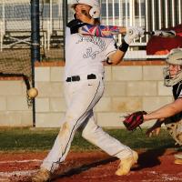 EHS baseball_Fulton chops a foul down third-base line