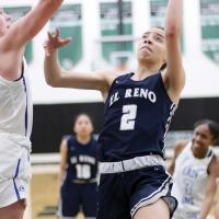 EHS girls basketball_Evans-Thompson shoots layup