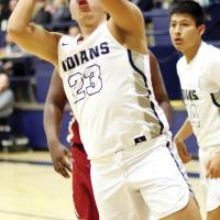 EHS boys basketball_FastHorse shoots a jumper