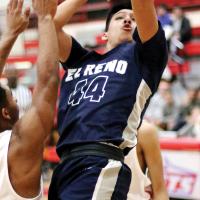 EHS boys basketball_RomanNose shoots jumper