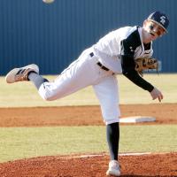 Davin Shamblin watches a pitch sail toward the plate