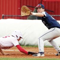 Grady Lesperance eyes a pickoff throw