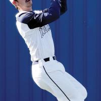 Ty Vincent snags a fly ball in right field