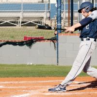 Ryan Ramey connects with a pitch