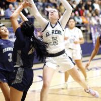 Raegan Bugaj has a shot attempt knocked from her hands