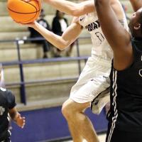 Dominick Havern jumps into the air