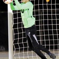 Angel Gonzalez jumps to make a save