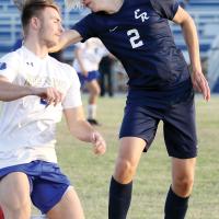 Vincent Benedix uses his head to direct the ball