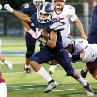 Kaleb Blackwolf cuts back on a run