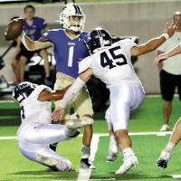 Malachi Nicholson and Spencer Davidson sack Noble’s Joey Bear