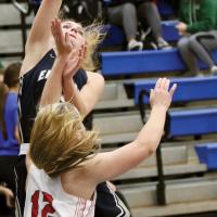 EHS girls basketball_Holsted shoots over