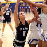 EHS girls basketball_Evans-Thompson is fouled