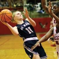 EHS girls basketball_Holsted puts up shot