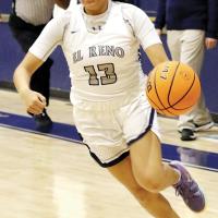 Nazhoni Sleeper dribbles on a fastbreak