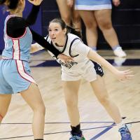Keylee Henley just misses on a steal attempt