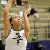 Ashlyn Evans-Thompson shoots a jumper