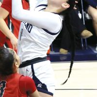 Emmary Elizondo shoots a fastbreak layup
