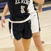 Halli Ferguson eyes the basket while shooting a layup