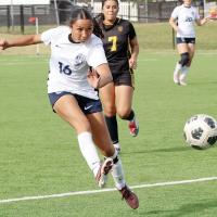 Grisell Guzman follows through on a long pass
