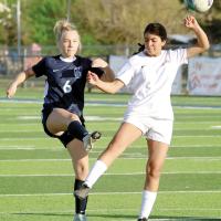 Haven Fleenor fires a shot at the goal