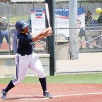 Shakayla Johnson slaps out a base hit
