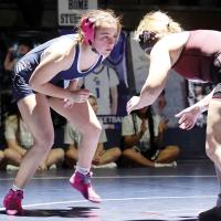 Seely Chronister looks for a shot during a match