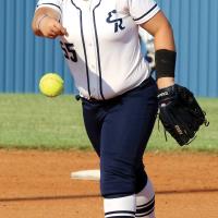Raley Hartley throws toward the plate