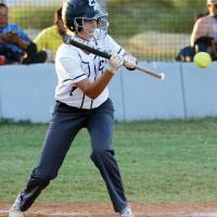 Kira Taber squares around for a bunt attempt