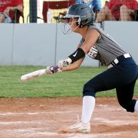 Izzy Choate drops down a bunt