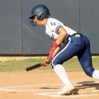 Kyla Killingsworth drops down a bunt