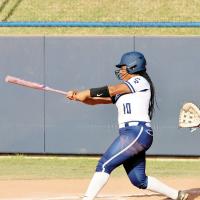 Shakayla Johnson fouls off a pitch