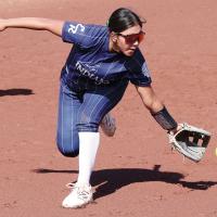 Jordyn Littlebird reaches out to snag a hard-hit ground ball