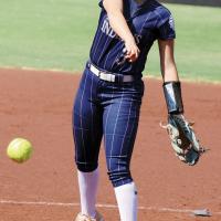 Zoey Pawnee follows through on a pitch