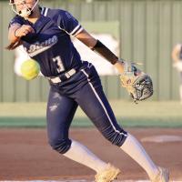 Zoey Pawnee follows through on a pitch