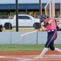 Zoey Pawnee connects with a pitch