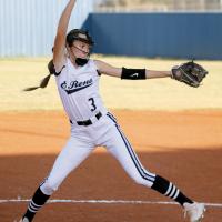 Kaydence Pawnee strides into a pitch