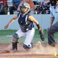 Sarah Hernandez jumps up to make a grab
