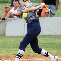Reese Hardy fouls off a pitch