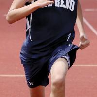 Markus Lamebull runs a heat in the 400-meter dash