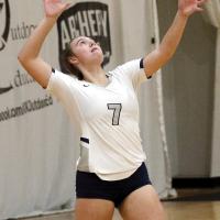 Riley Connor eyes her serve