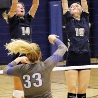 EHS volleyball_Denwalt and Peffer