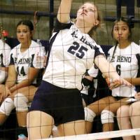 Lily Elliott attempts a kill during the Indians recent home match