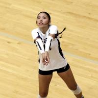 Makenna Curtis makes a dig
